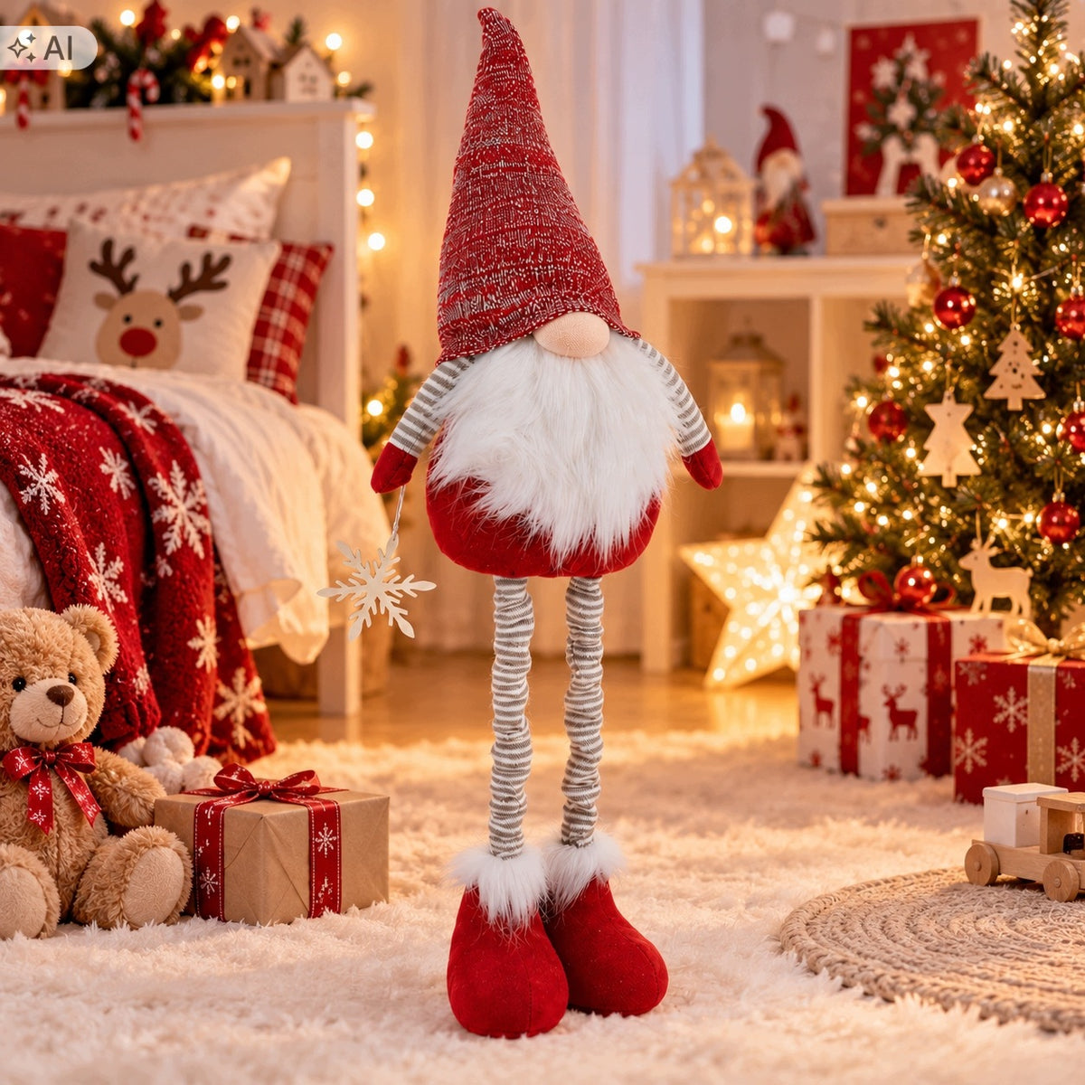 Gnome Christmas Gnome Telescopic Large High 82cm Adjustable Legs Packaging status original