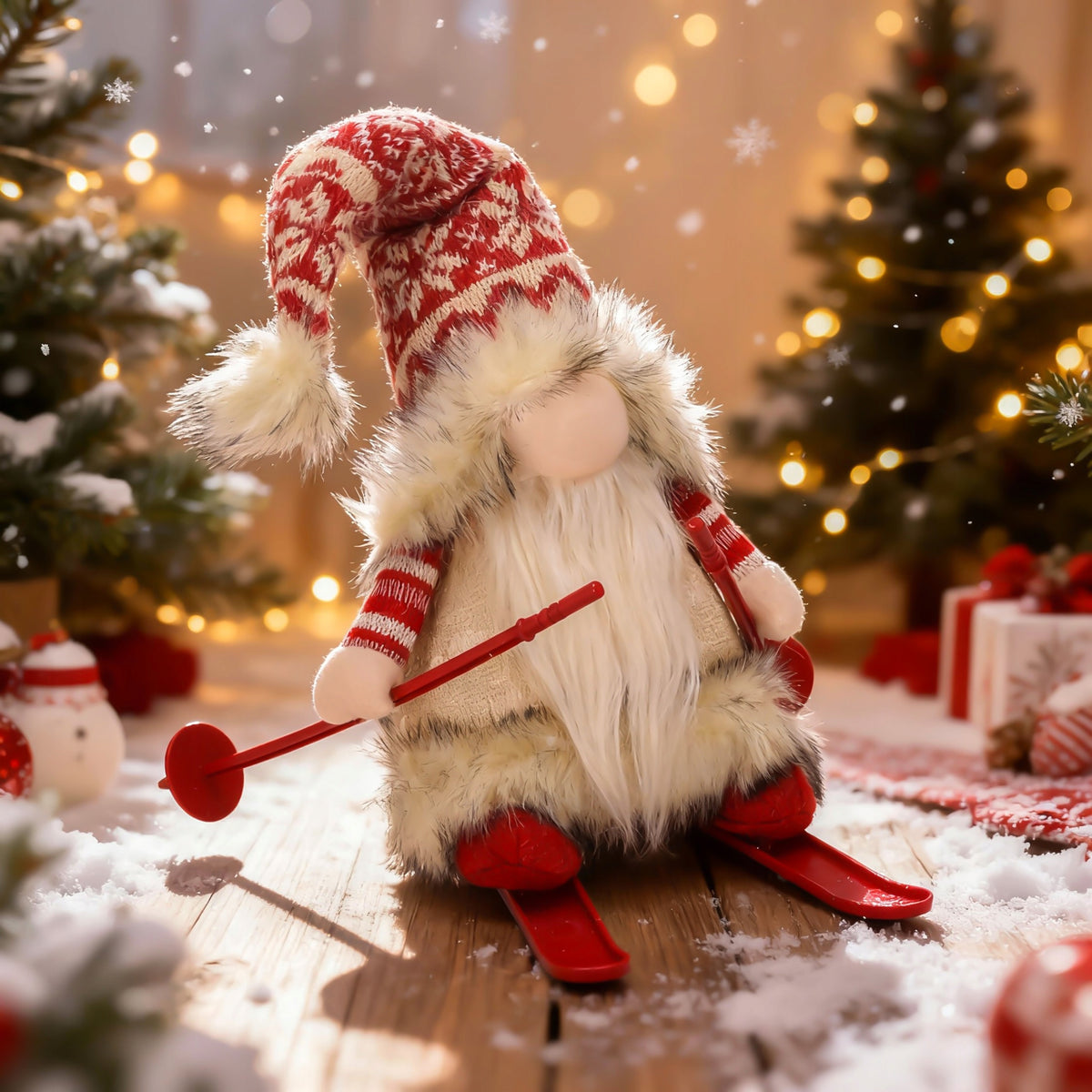 Gnome SANTA CLAUS on sled GLOWING Christmas 31 cm FOR CHRISTMAS gnome JUMI Manufacturer code 5900410437494