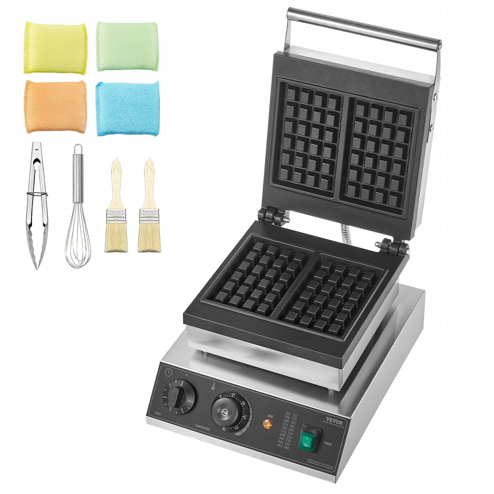 Gofrownica 2000W 2Siatki Stal Nierdzewna 50–300°C Regulowana Temperatura EAN (GTIN) 840281519477