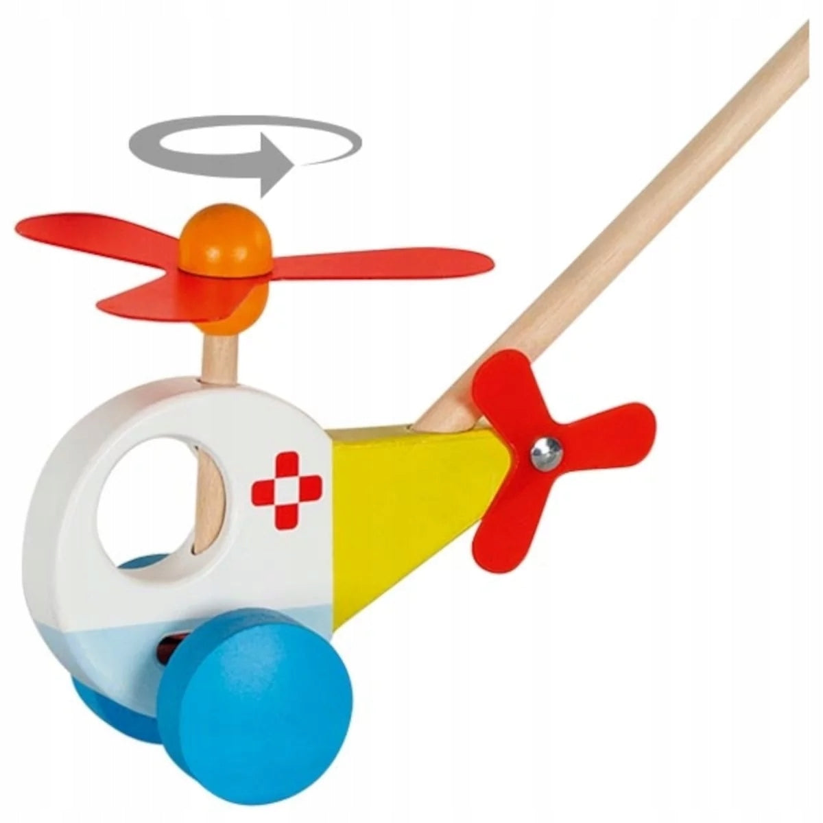 Goki Pushing helicopter wooden toy +18m Brand Goki