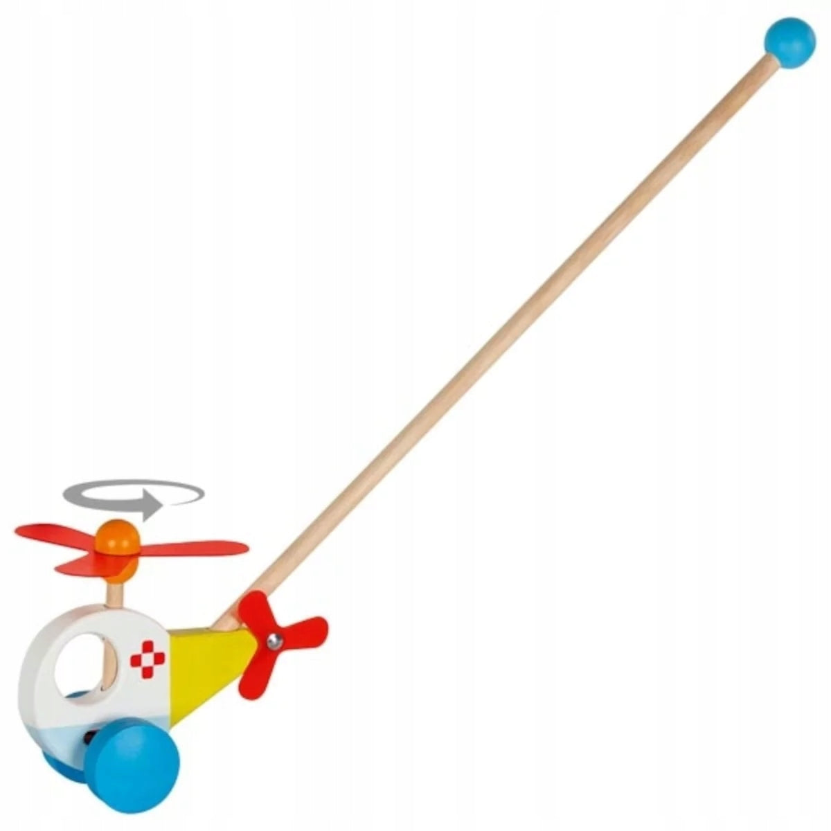 Goki Pushing helicopter wooden toy +18m