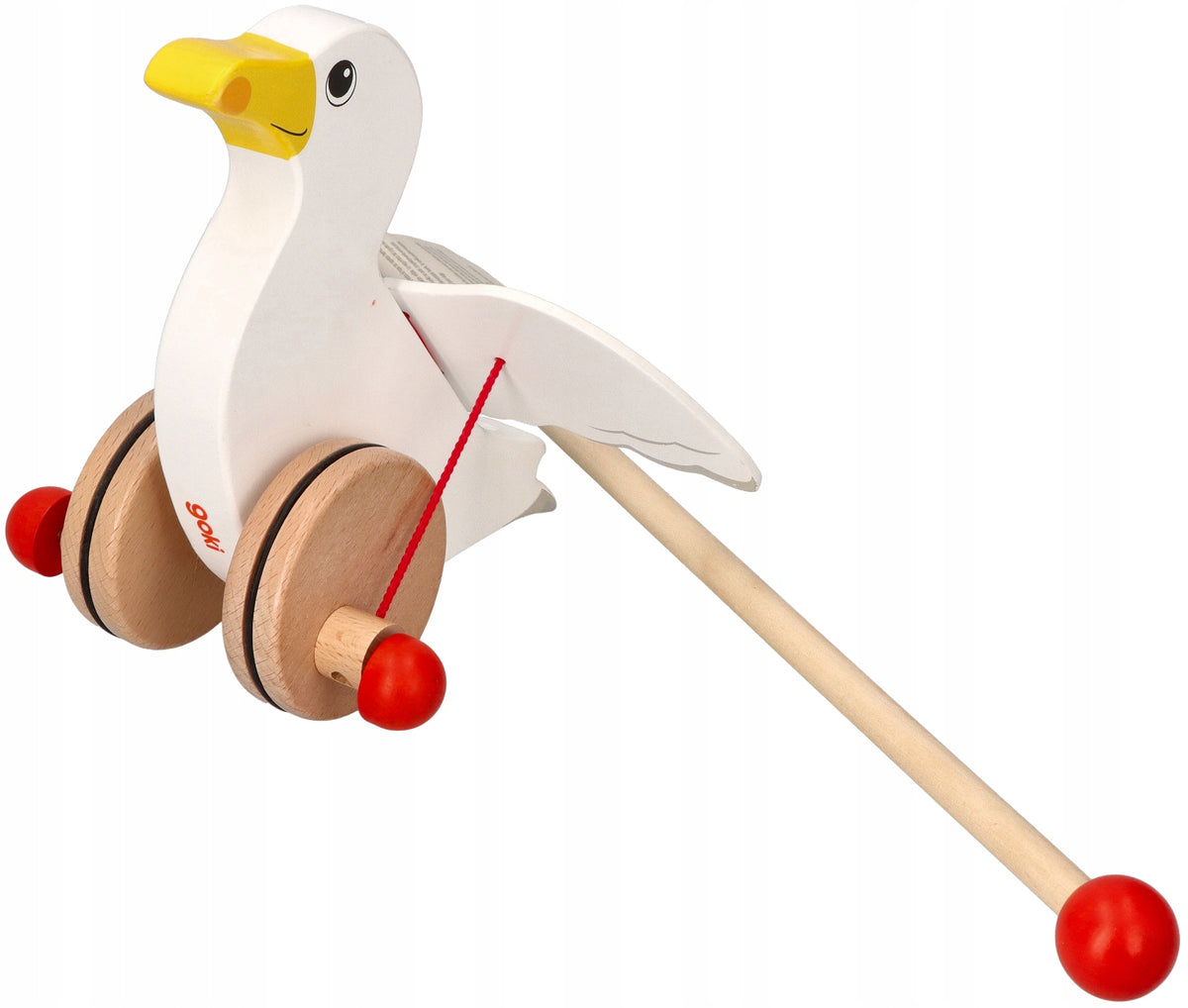 Goki Seagull Jonas with wood for pushing for baby Baby toy