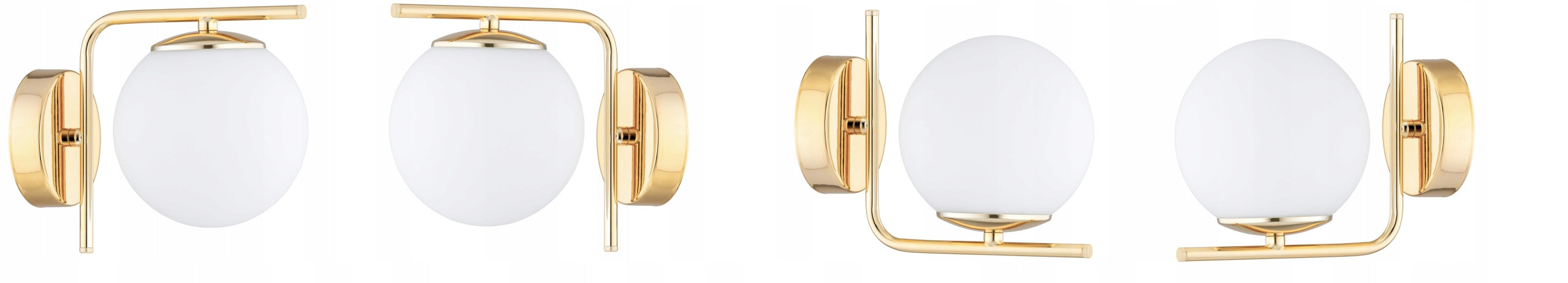 Gold Wall Lamp White Balls Milo LED E27 Brand Elko-Lighting