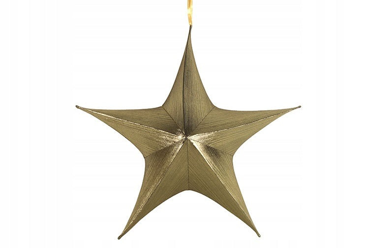 Gold hanging star 65 cm – folding Christmas decoration