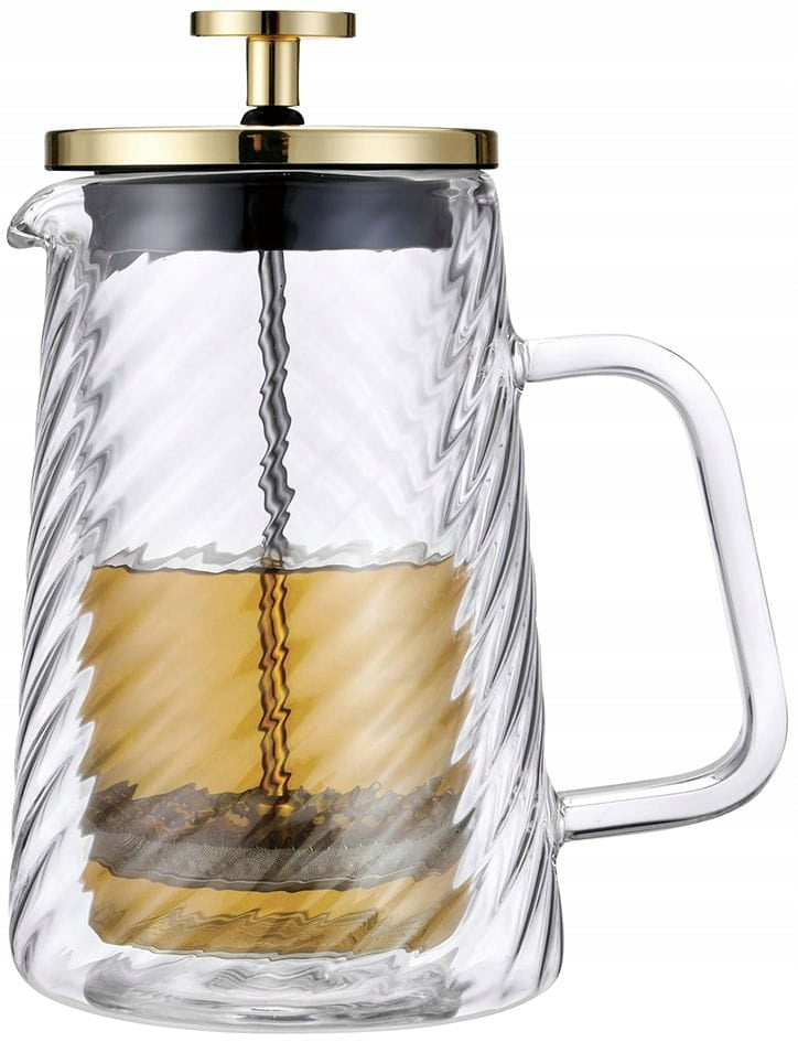 Golden Glass Tea Maker 1 Lit French Press KLAUSBERG 7767