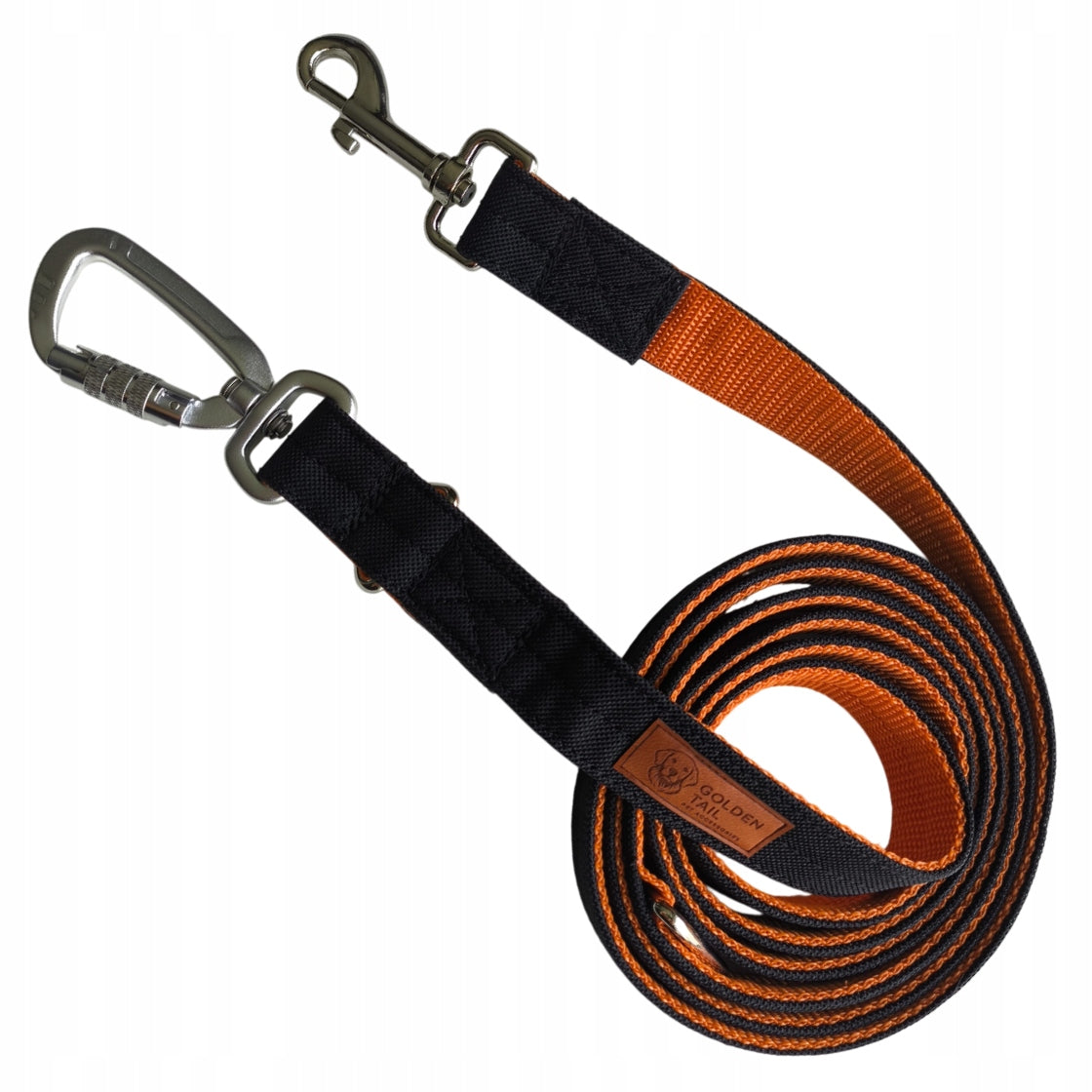 GoldenTail Dog Leash 3m Retractable Adjustable Orange Black Strong