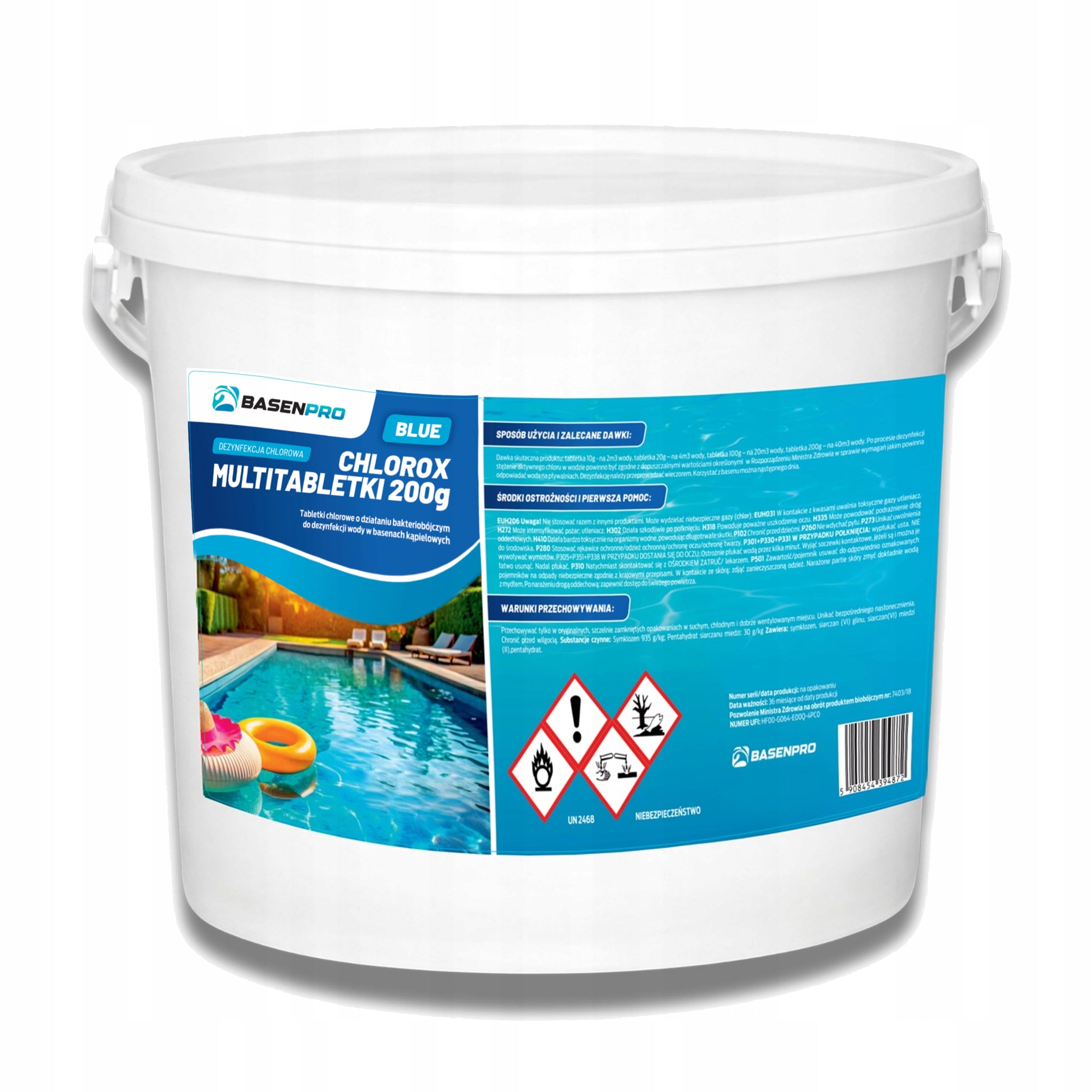 Good Chlorine tablets for swimming pool MULTITABLETS 200G BLUE 5KG MULTIFUNCTIONAL Weight 5 kg