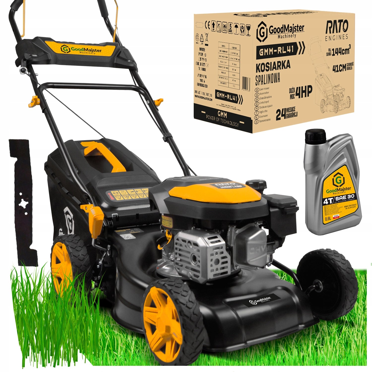 GoodMajster 41CM 4HP 144cc LIGHT RETURNABLE STRONG + OIL