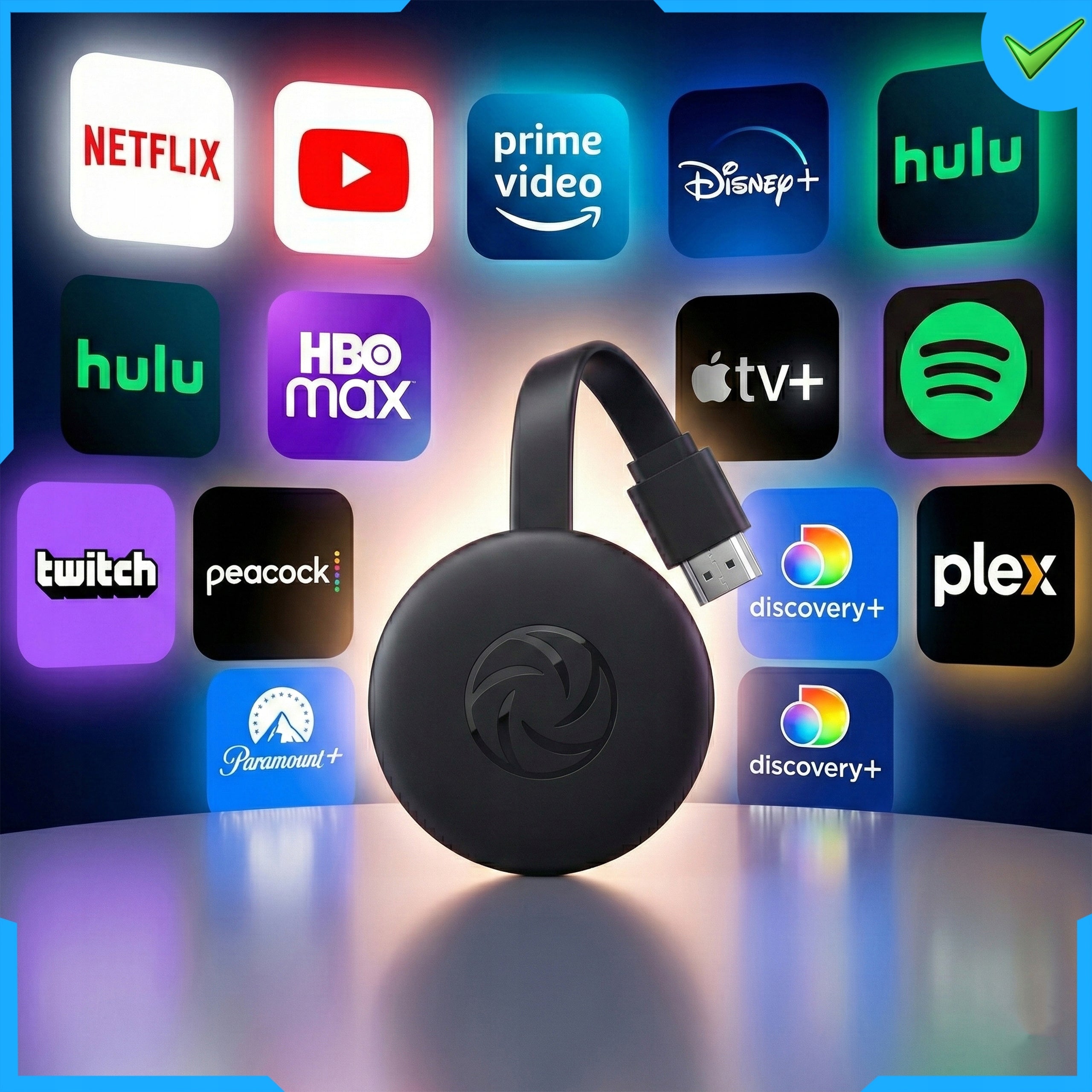 Google Chromecast HDMI Media Player Smart WiFi Netflix YouTube Model Adapter WiFi HDMI