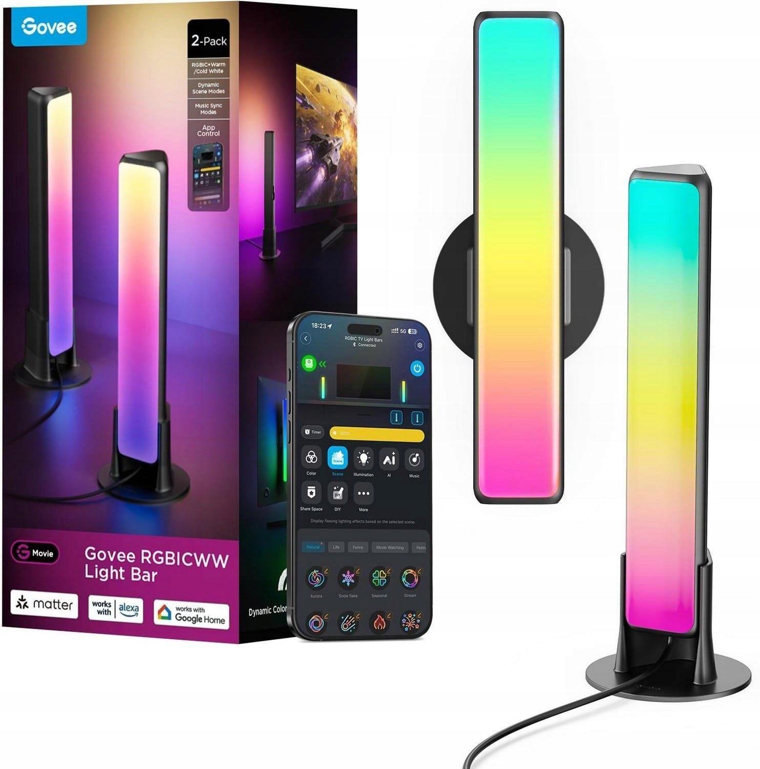 Govee H6056 RGBICWW WiFi + BT Flow Plus Light Bars, Matter Packaging status original