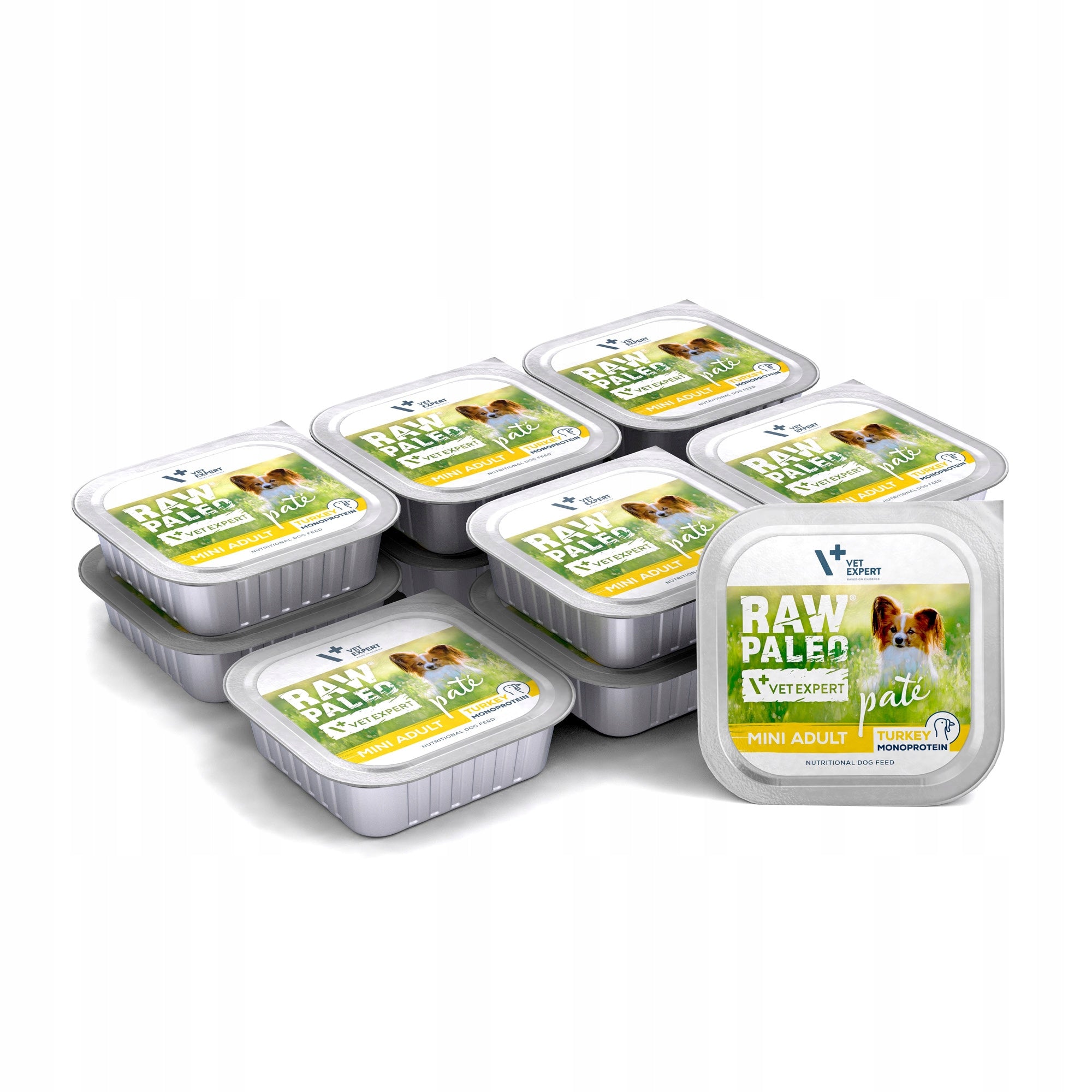 Grain Free Wet Dog Food RAW PALEO PATE MINI ADULT TURKEY 12x150g Packaging status original
