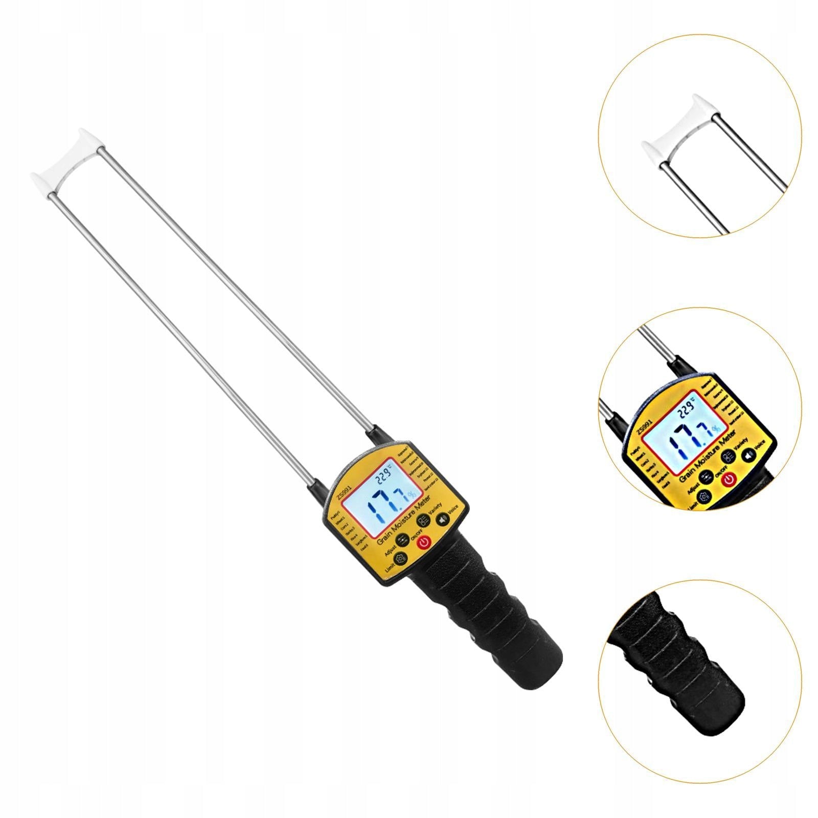 Grain Moisture Meter Double Measuring Probe Analyzer LCD Backlit Display Kind underground installation detector