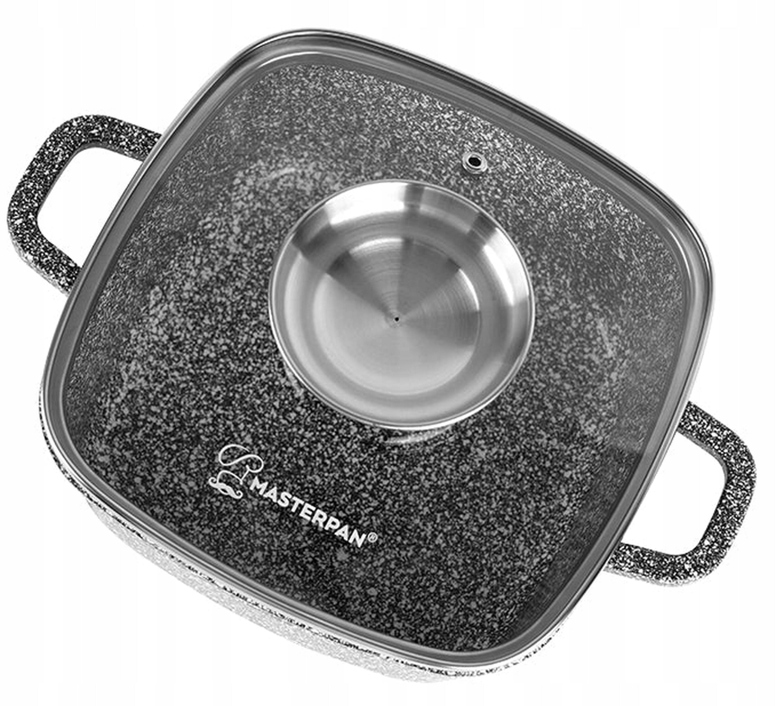 Granite Square Pot 26cm 5,5L with Lid for Induction and Gas Brand no brand