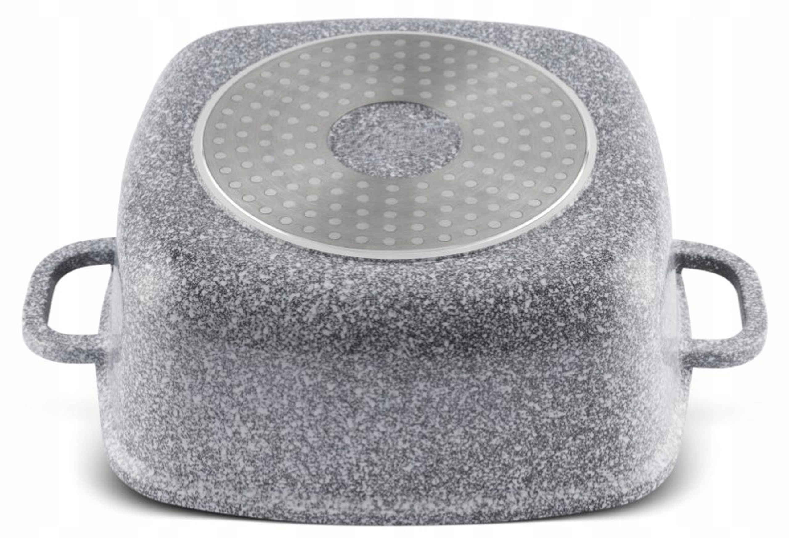Granite Square Pot 26cm 5,5L with Lid for Induction and Gas Packaging status original