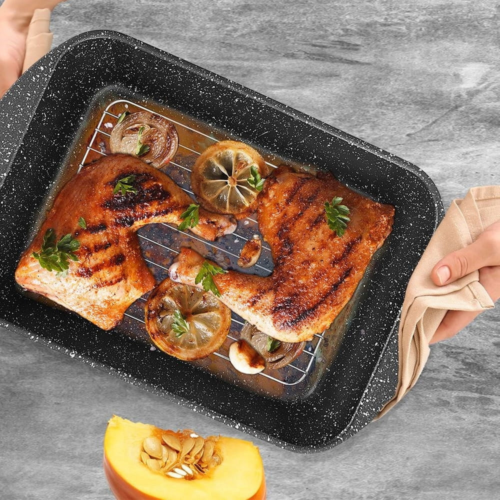 Granite pan with lid rectangular GRANDE 4,4 l, 35x22,5 cm Capacity 4.4 l
