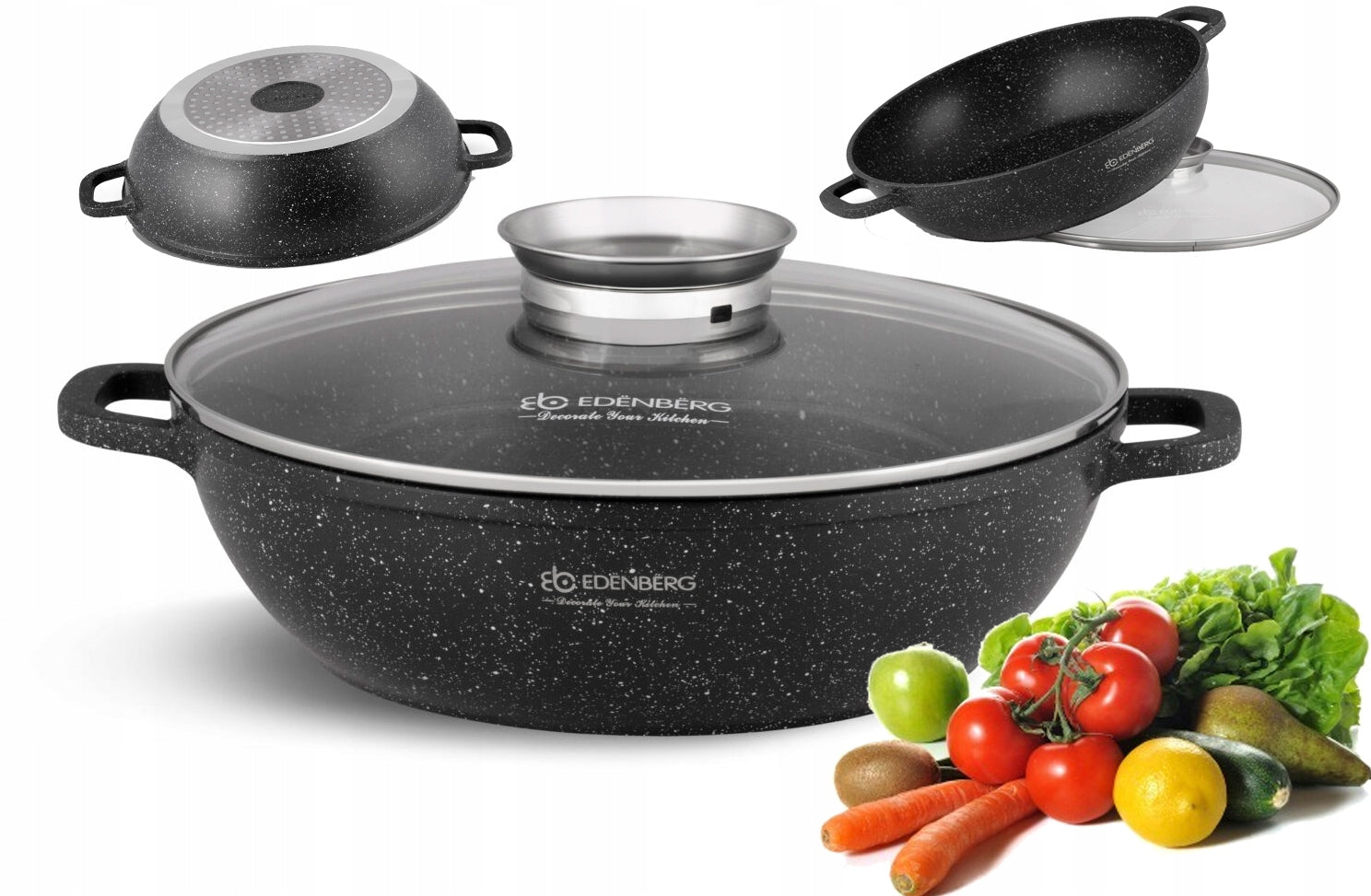 Granite pot pan 3.3l induction Gas