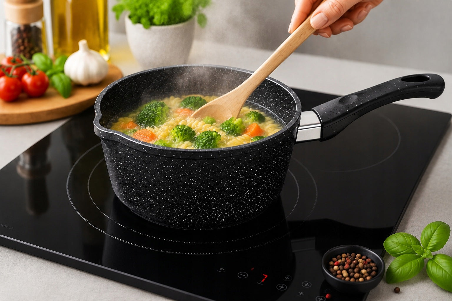 Granite roundabout with non-stick coating, 14cm in diameter, various colors Manufacturer code KM4282