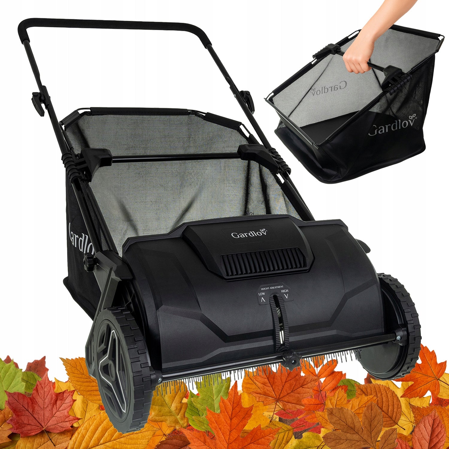 Grass Leaf Collector Hand Sweeper Sidewalk Cubes 100l Collector