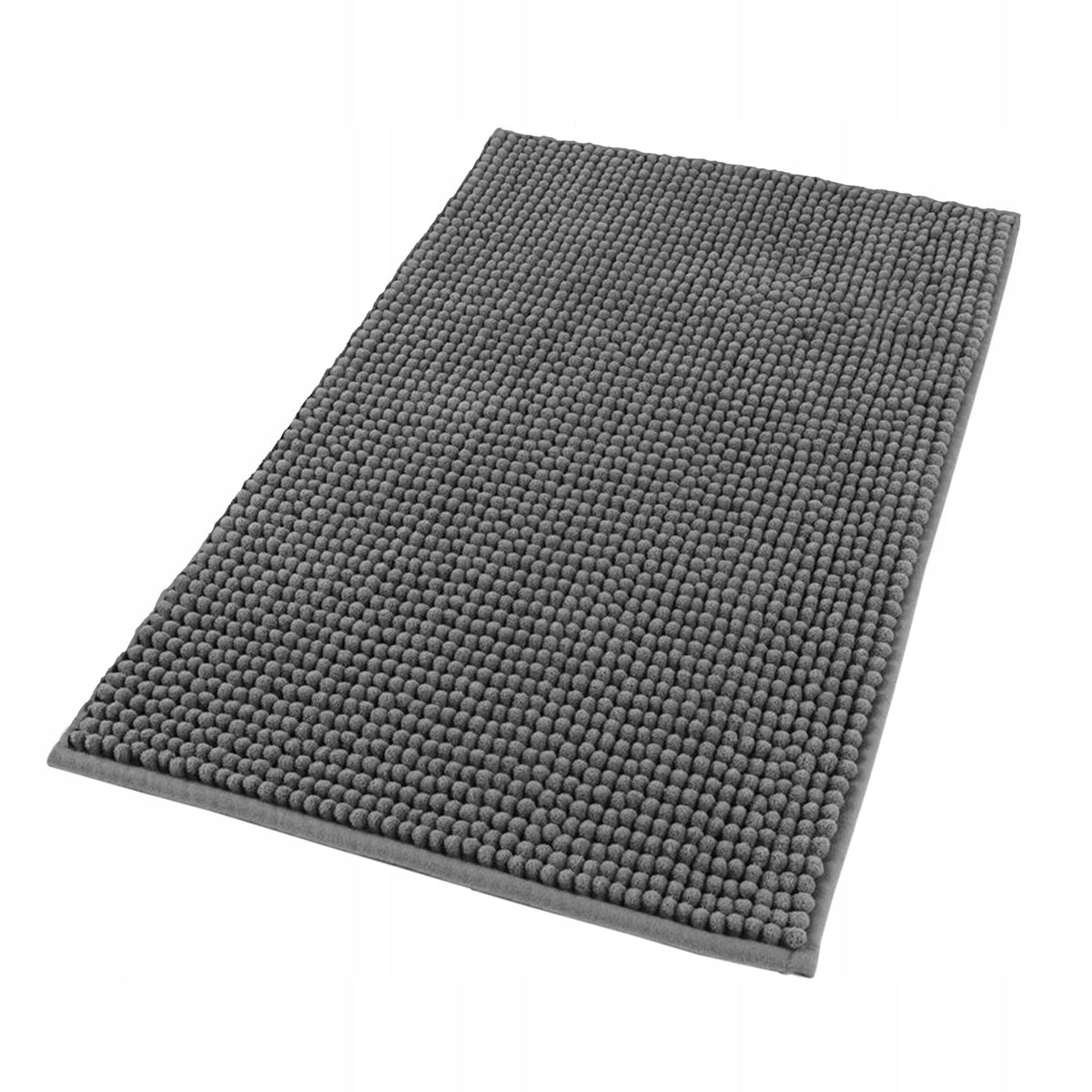 Gray bathroom rug, large, non-slip, durable, soft, interesting