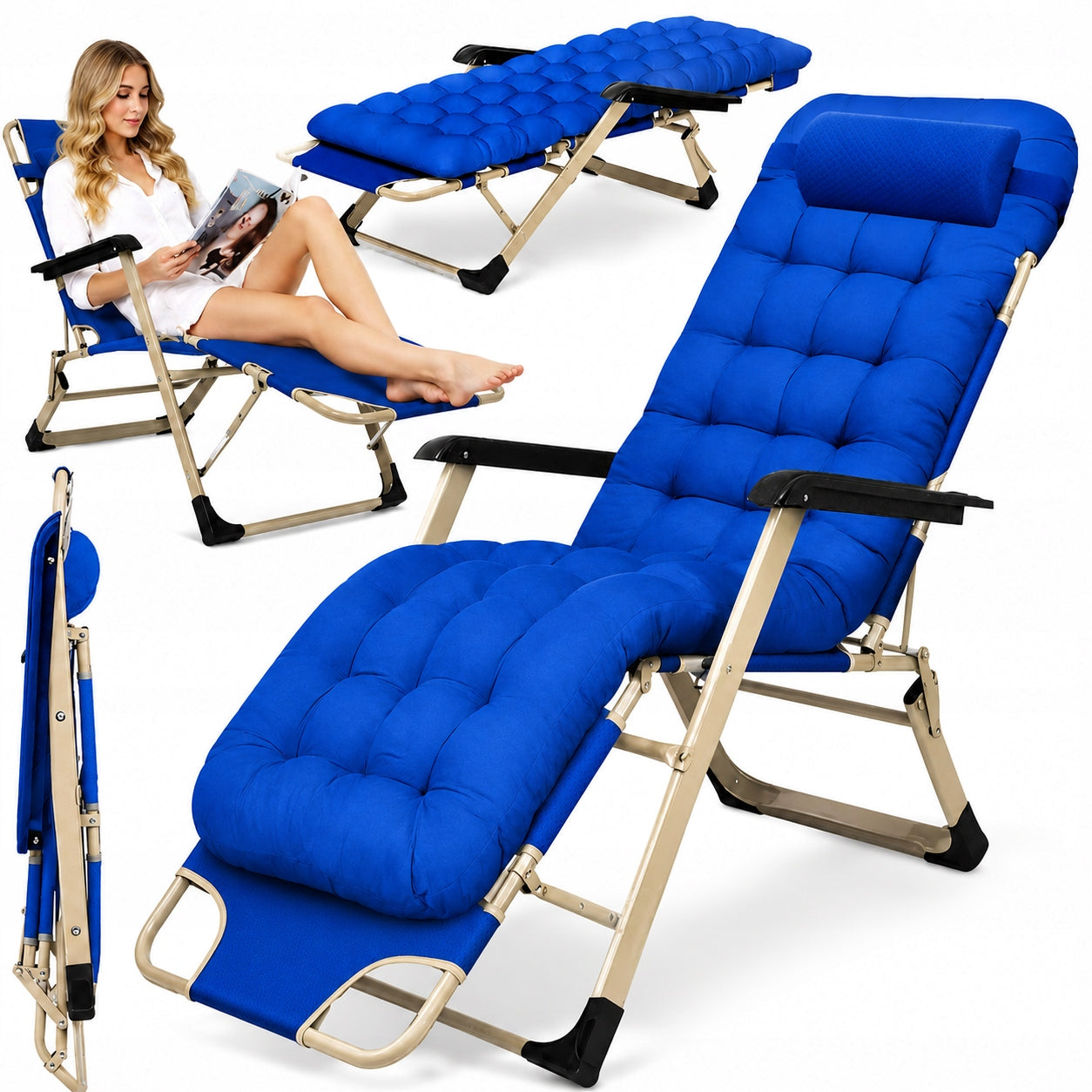 Green House LUXURO GARDEN LEZAK with pillow color:SEA BLUE