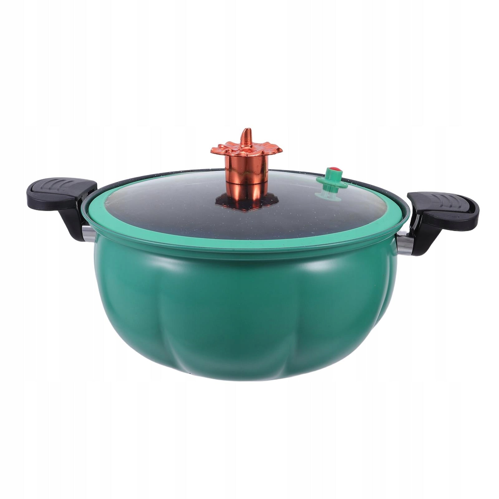 Green Pumpkin-Shaped Micro Pressure Cooker with Nonstick Maifan Stone Pot Capacity 1 l