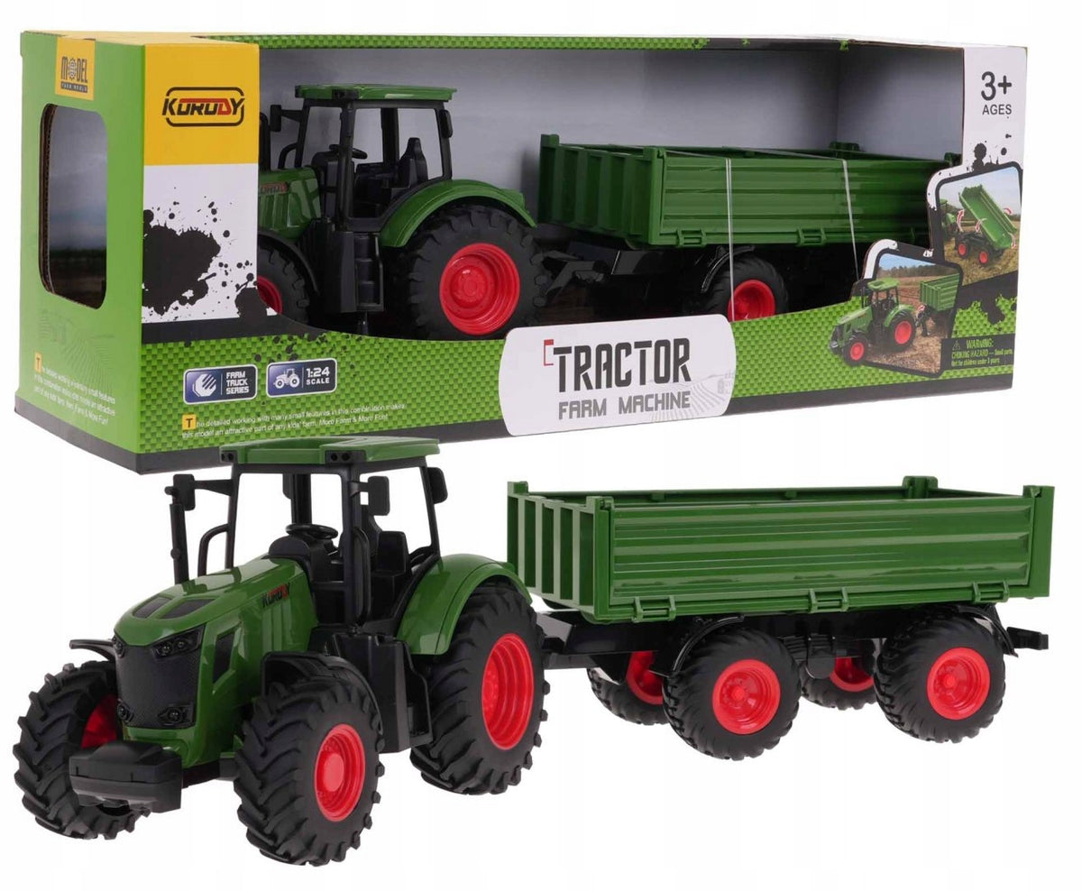 Green Tractor with Trailer