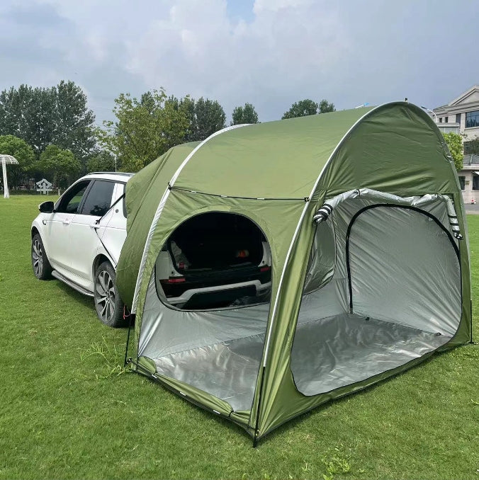 Green tent for car trunk with