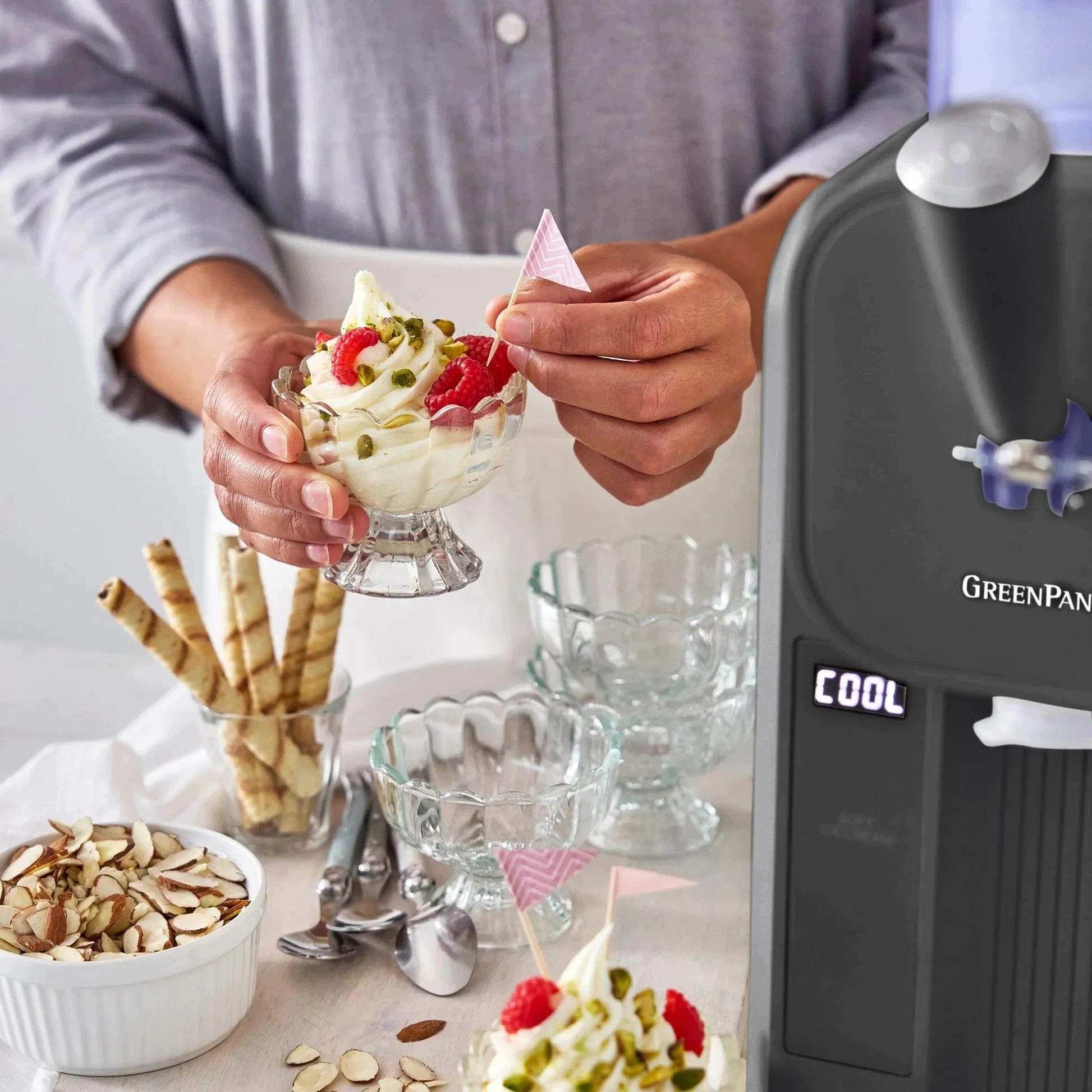 GreenPan Ice Cream and Frozen Dessert Maker Frost Grey Brand no brand