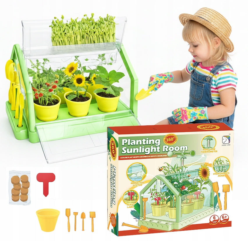 Greenhouse for Children Small Gardener Garden Plantation Irrigation Pots