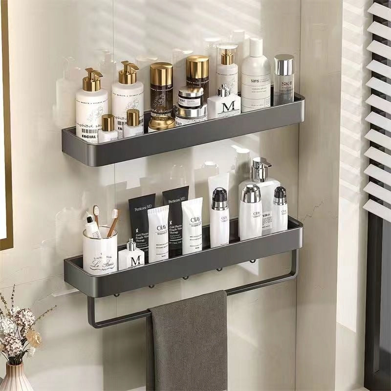 Grey BATHROOM SHOWER SHELF HANGING Self Adhesive+Punched 30cm Packaging status original
