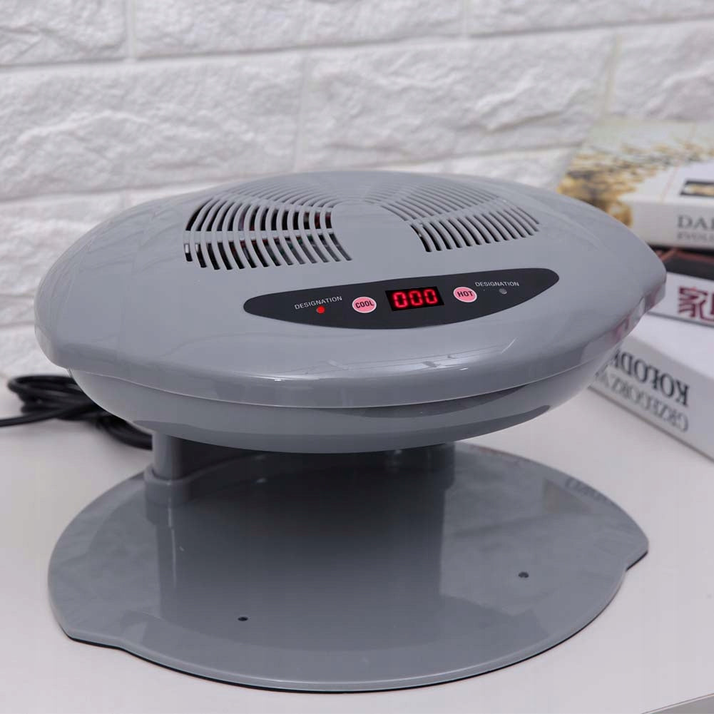 Grey Nail Polish Dryer with 2-in-1 Temperature Sensor, Cool Power supply none