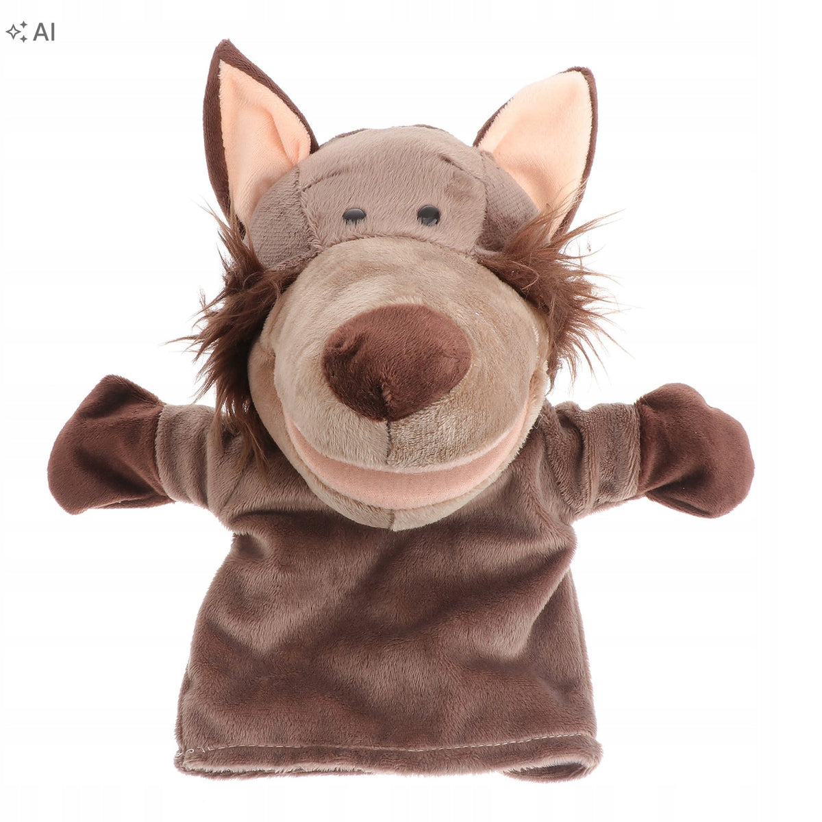Grey Plush Wolf Hand Puppet Toy for Kids - Interactive Animal Role Play Brand no brand