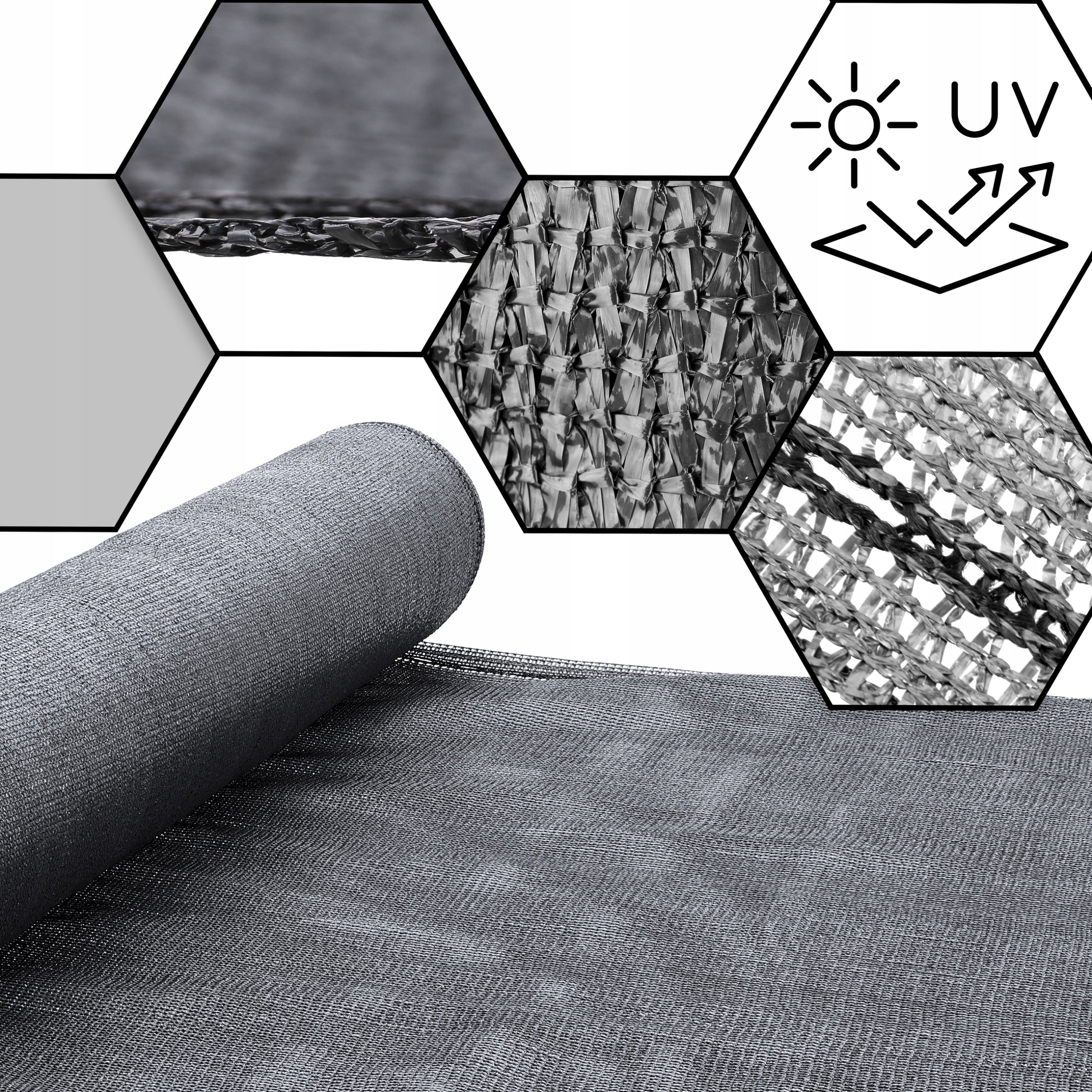 Grey shading net 90% 1,2x10 balcony, fence Packaging status original