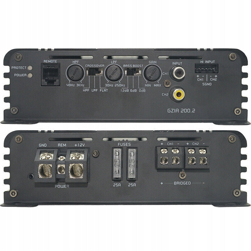 Ground Zero GZIA 200.2 2 Channel Car Amplifier with Remote Control Manufacturer code GZIA-200.2