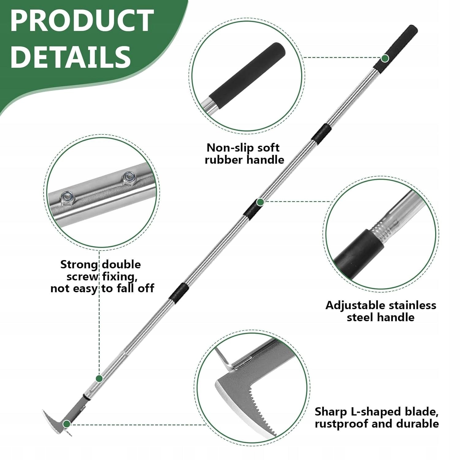 Grout scraper with long handle, adjustable 138 cm, for paving joints, Manufacturer code MKHL