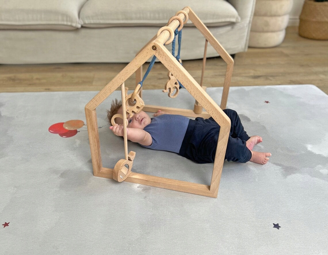 Gugu the Hero Baby Gym Montessori - Educational Gymnastic Stand Blue Packaging status original