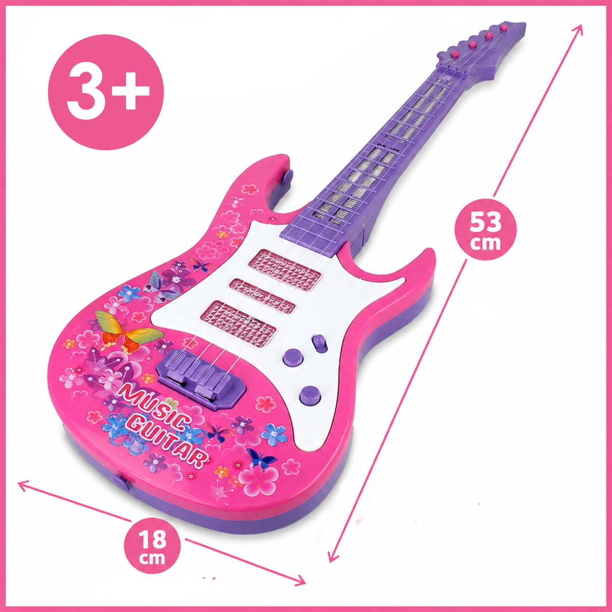 Guitar Interactive Pink Lights Sounds Musical Toy Instrument Manufacturer code Z3401