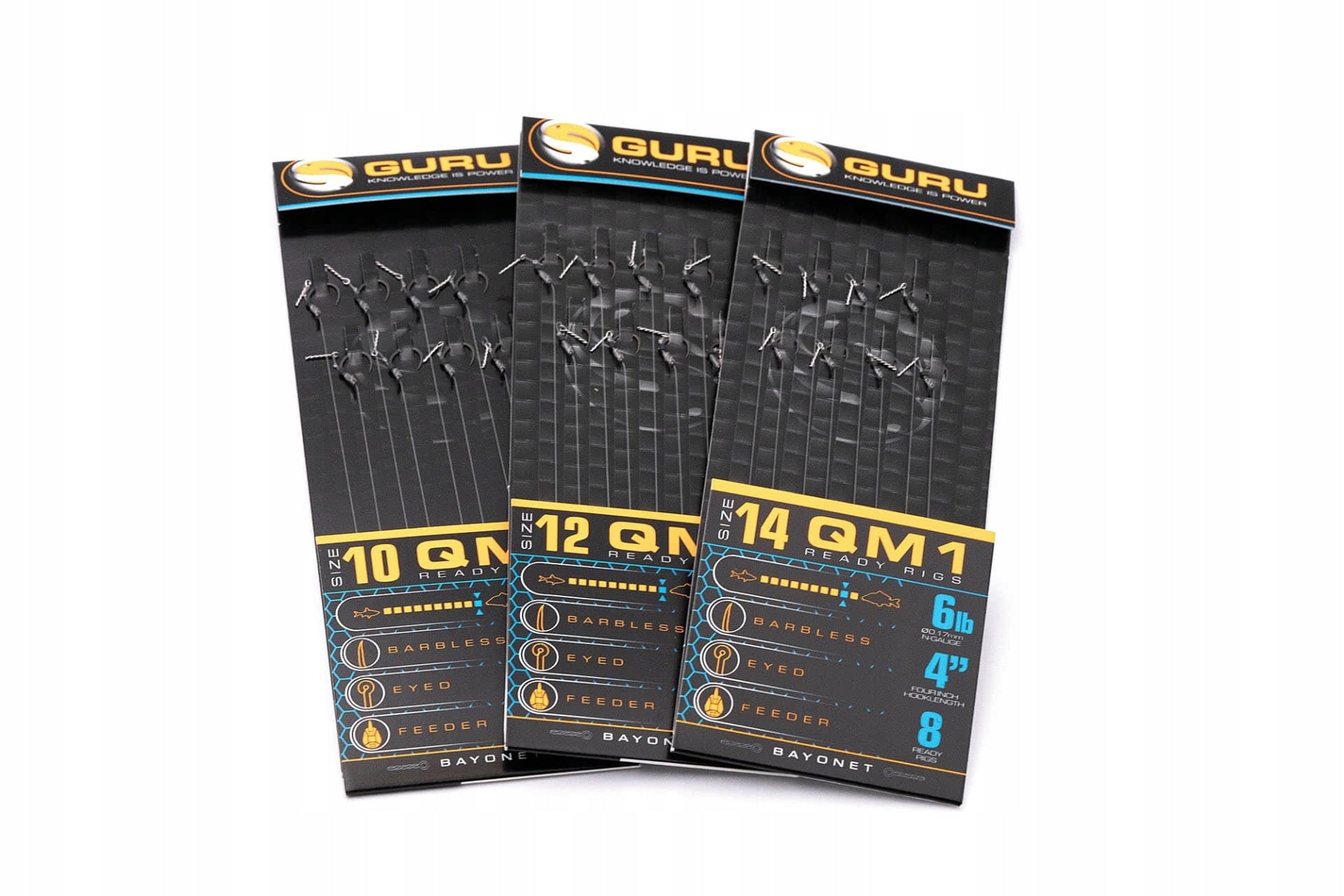 Guru QM1 Bayonet hook 12 10cm 0.19mm 8pcs Ready Leaders Guru GRR140 Packaging status original