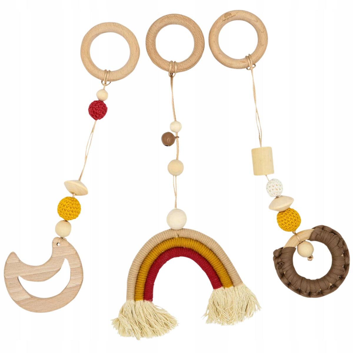 Gymnastic Educational Stand Pendants 3 Pieces Orange Brand Jollein