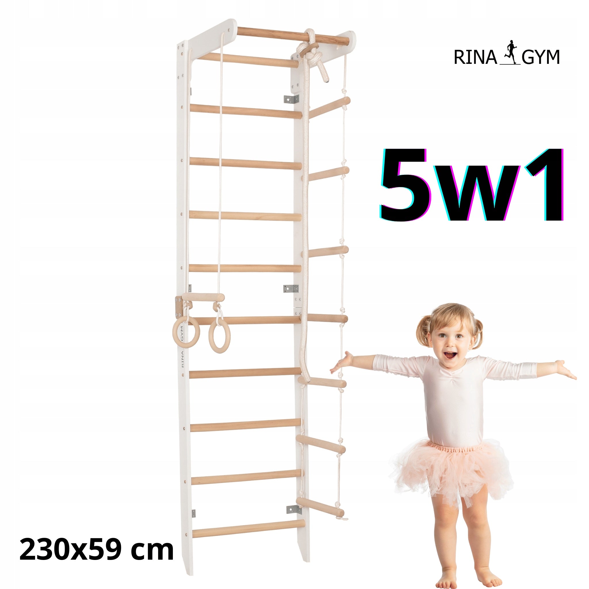 Gymnastic Ladder White Exercise Sports Set for Adult Children