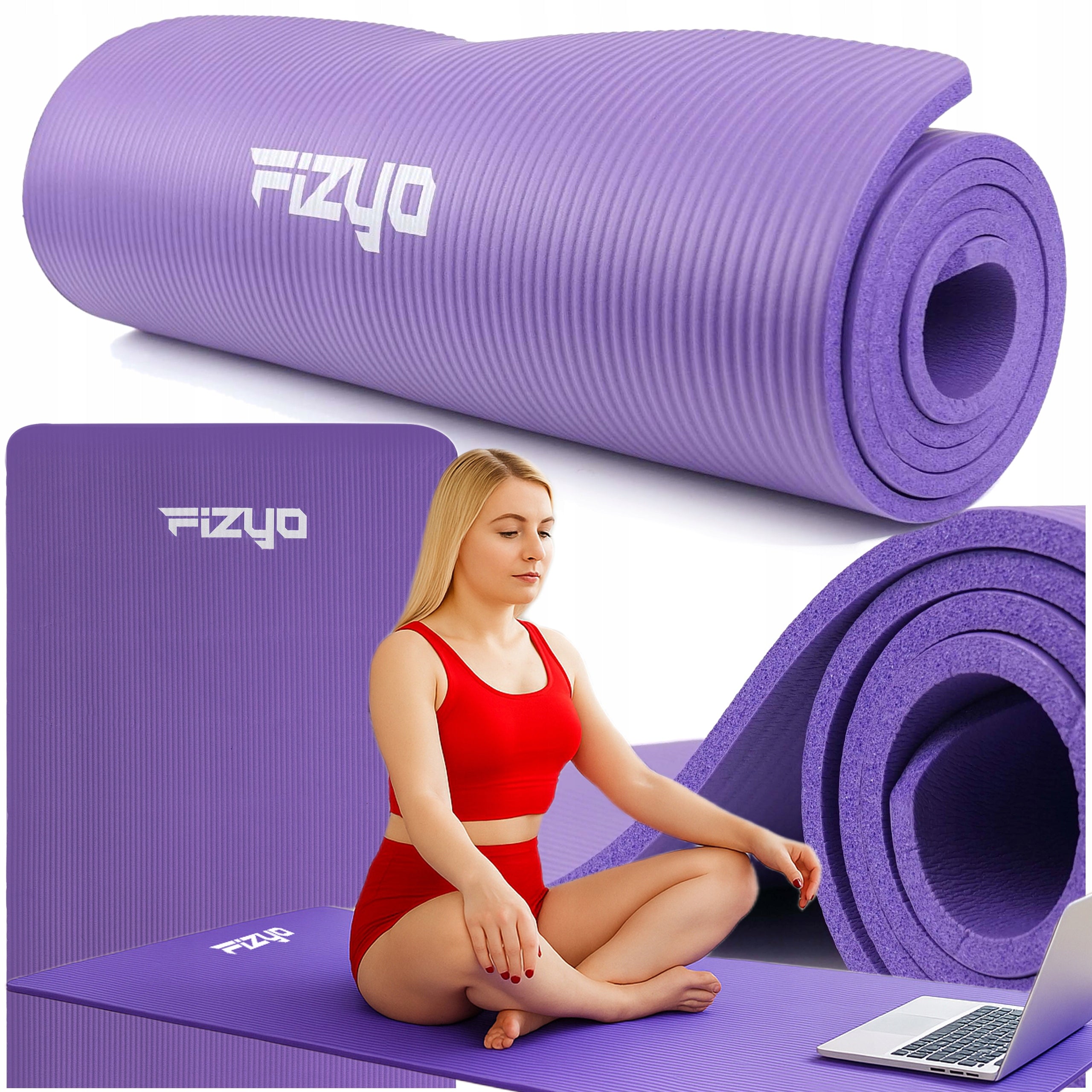 Gymnastic Mat for Exercise FIZYO Yoga Fitness Mat Thick Purple XL