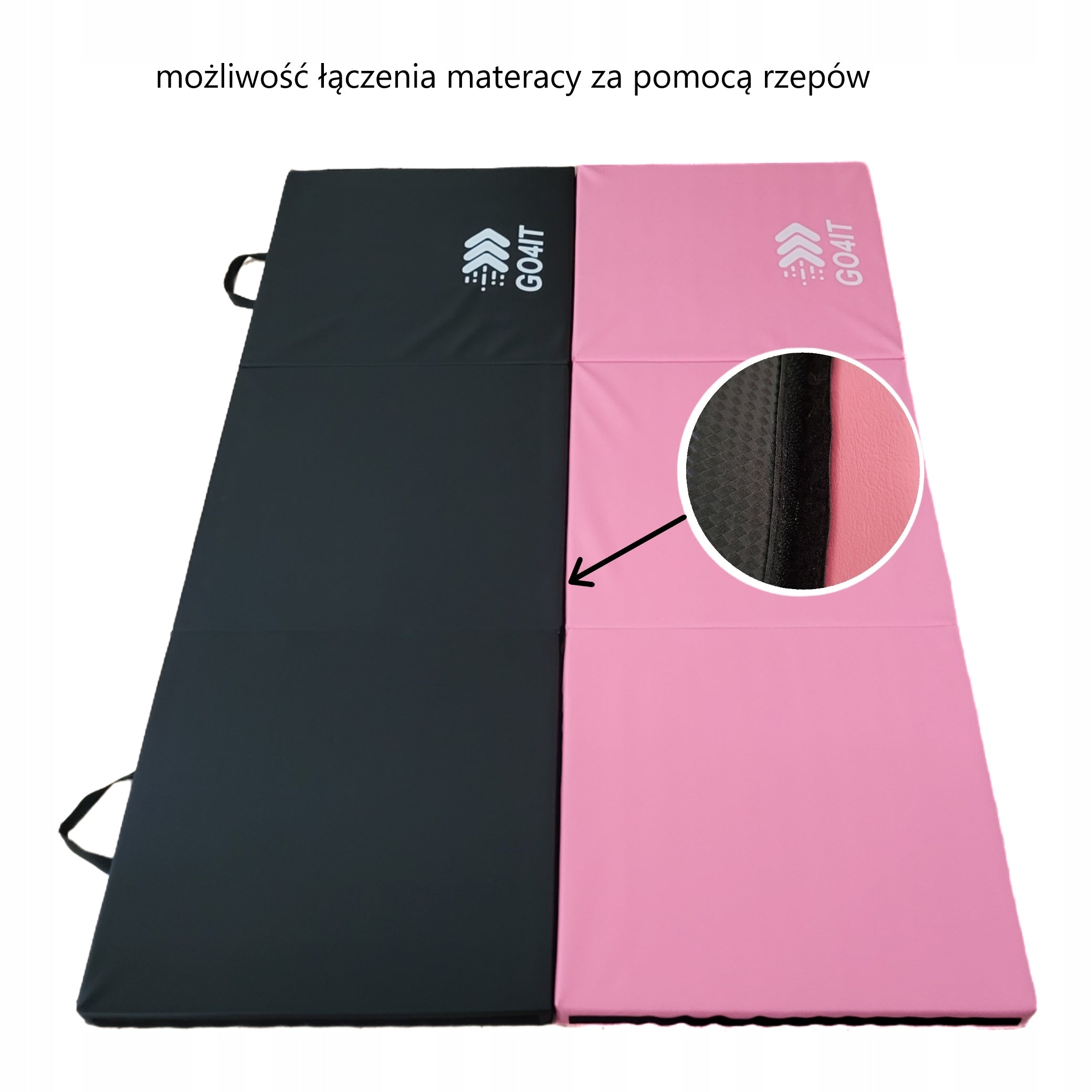 Gymnastic Mattress FOLDING 180x60x5cm exercise mat pink Velcro Manufacturer code 1011115