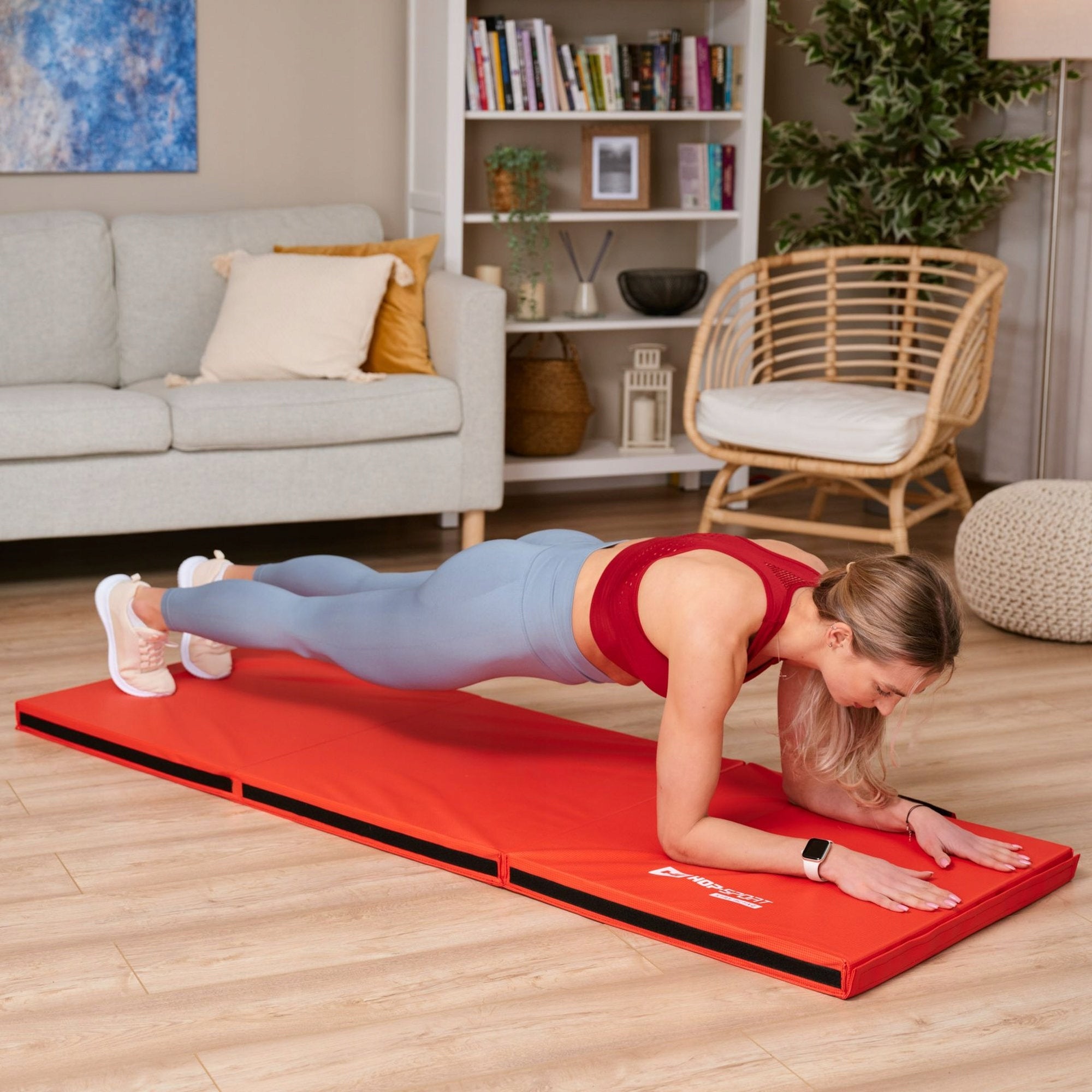 Gymnastic Mattress Folding Hard Mat 5cm Non-Slip with Handles Brand Hop-Sport