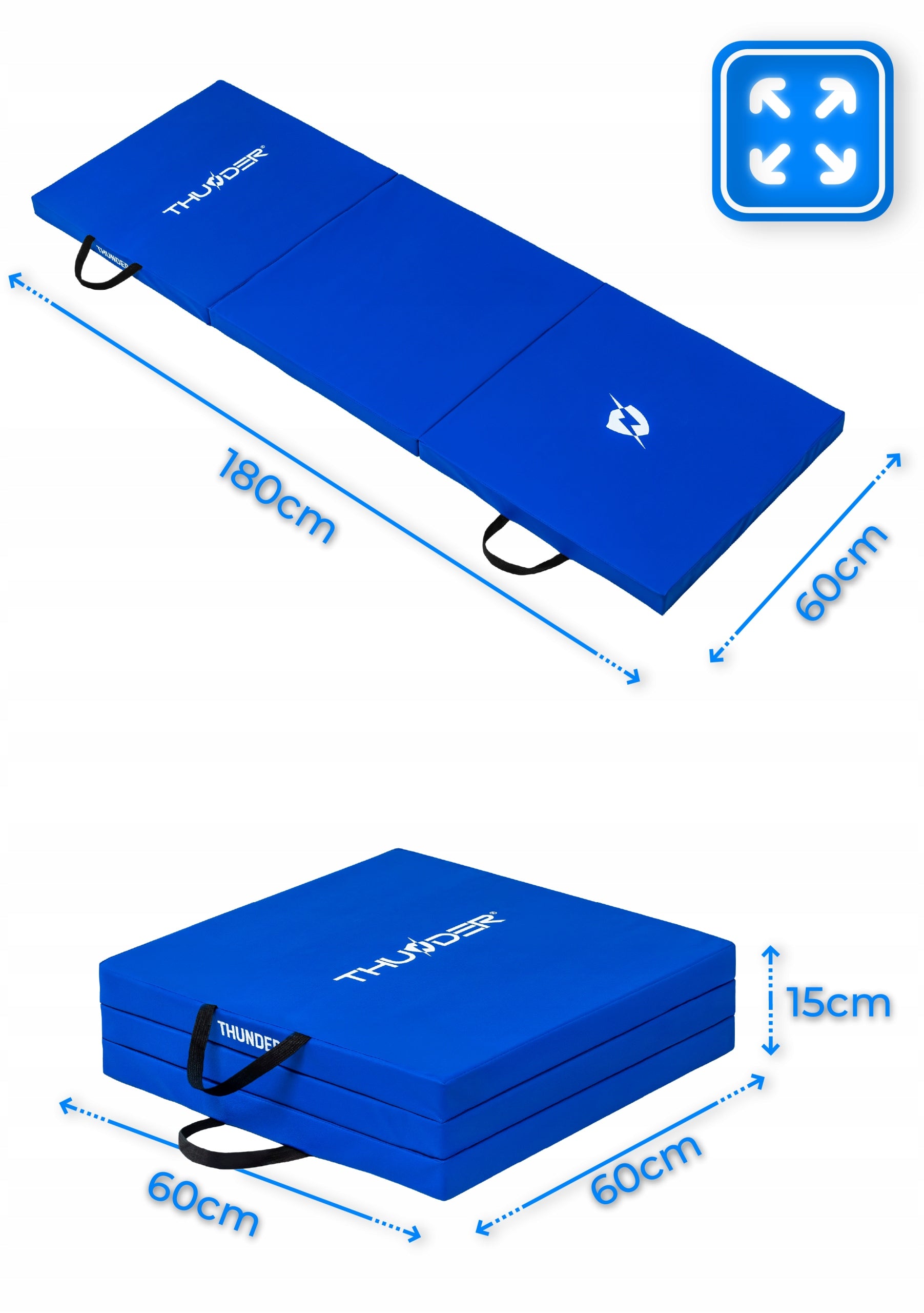 Gymnastic Mattress Folding Multifunctional Gymnastic Mat 180x60x5 Color blue