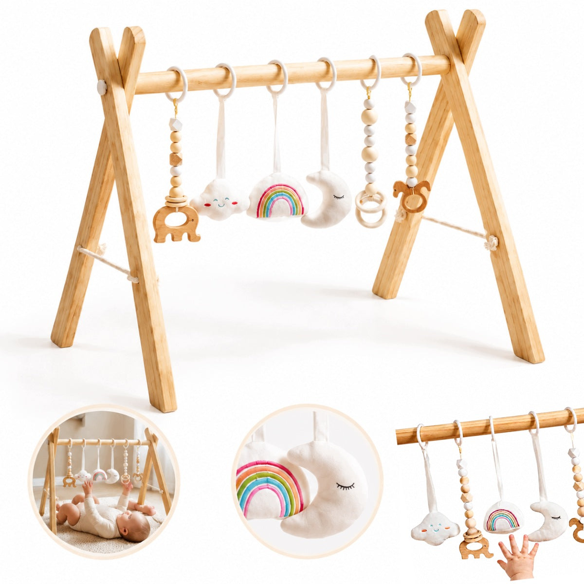 Gymnastic Stand Educational Wooden BABY GYM Pendants