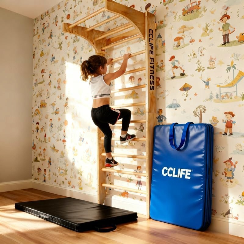 Gymnastic ladder CCLIFE Wooden Wall 195x80 cm 100 kg 10 Levels Manufacturer code 4251249403176