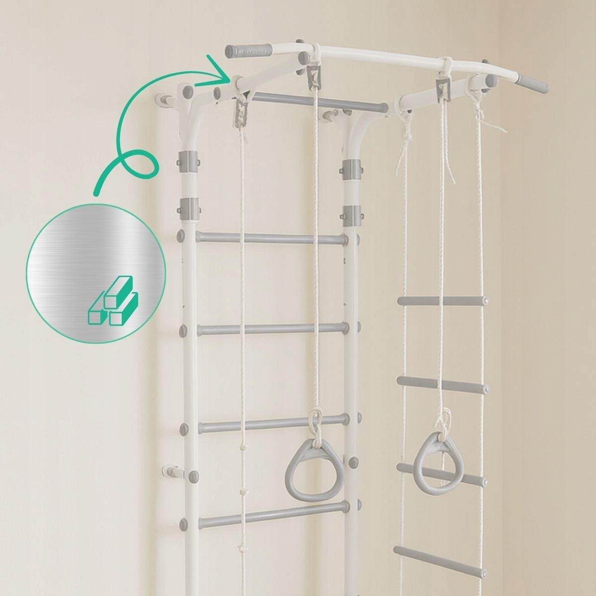 Gymnastic ladder Gamma Pastel 2 - white Brand Małpiszon