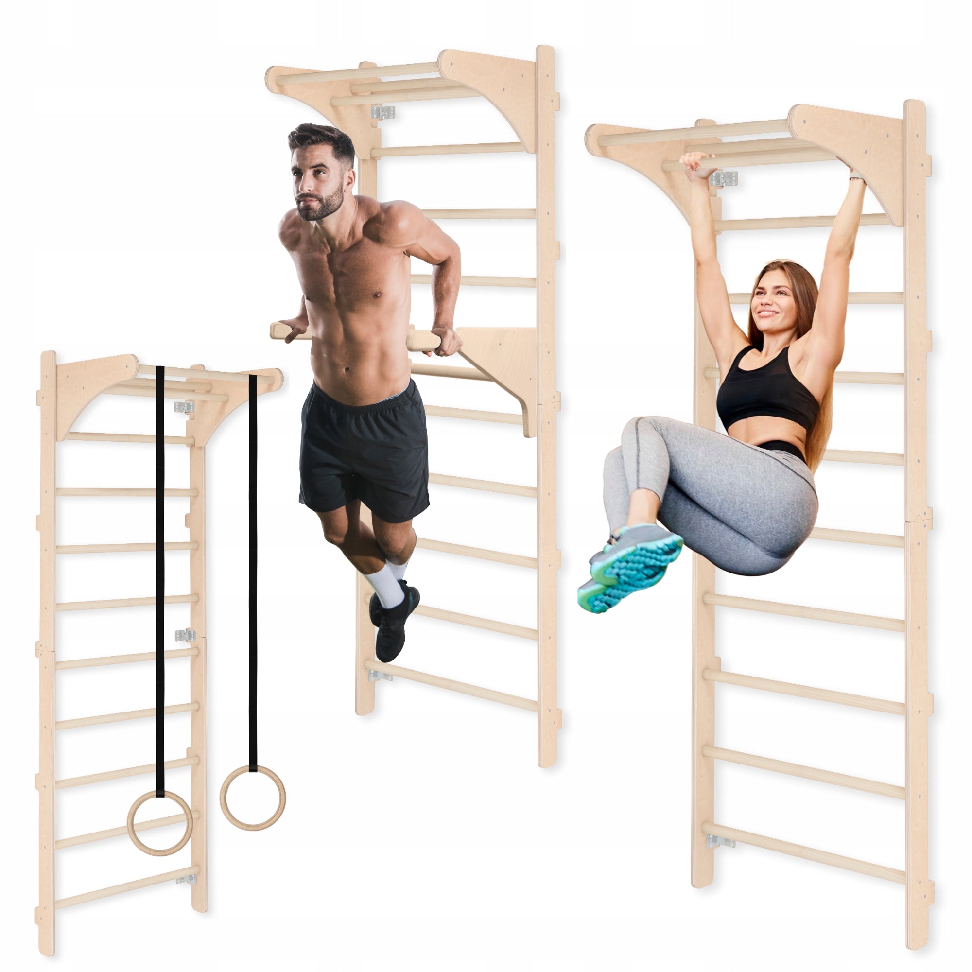Gymnastic ladder + HANDLE + DIPS HANDRAILS + TRAINING WHEELS