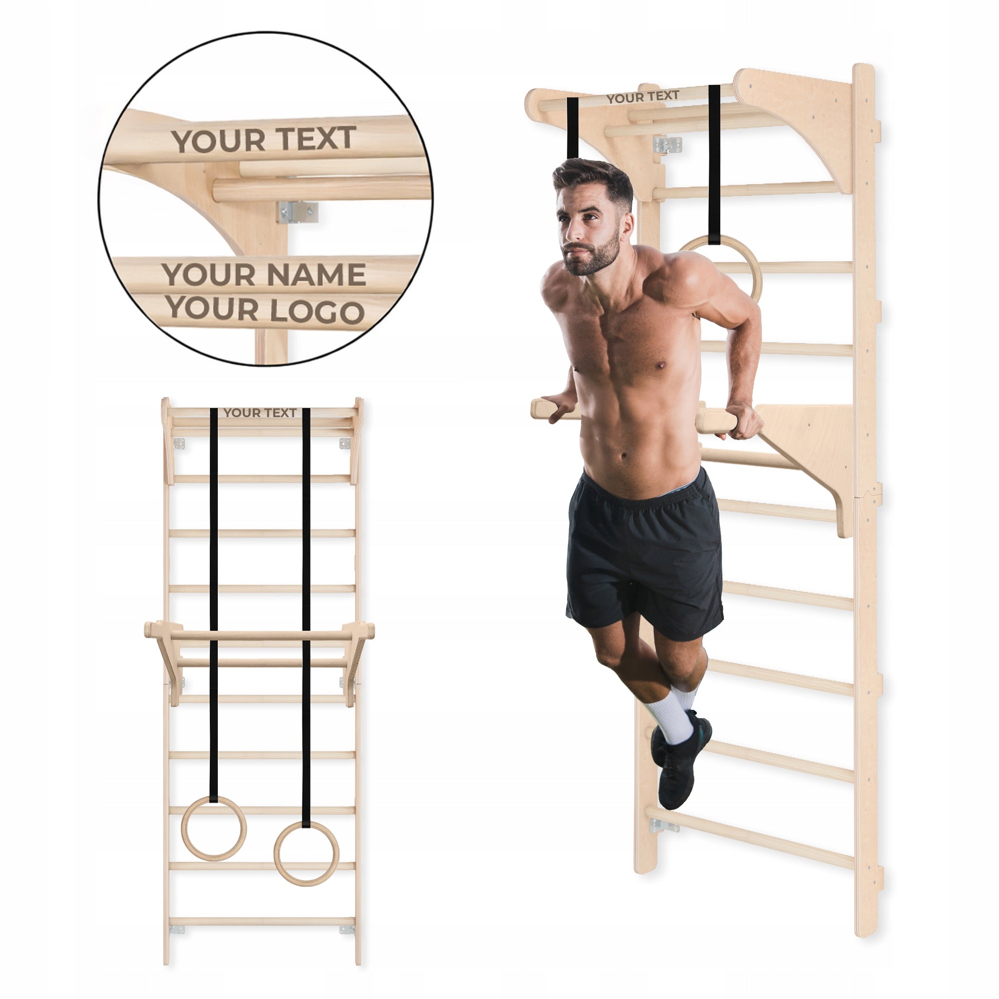Gymnastic ladder + HANDLE + DIPS + TRAINING WHEELS + PERSONALIZATION