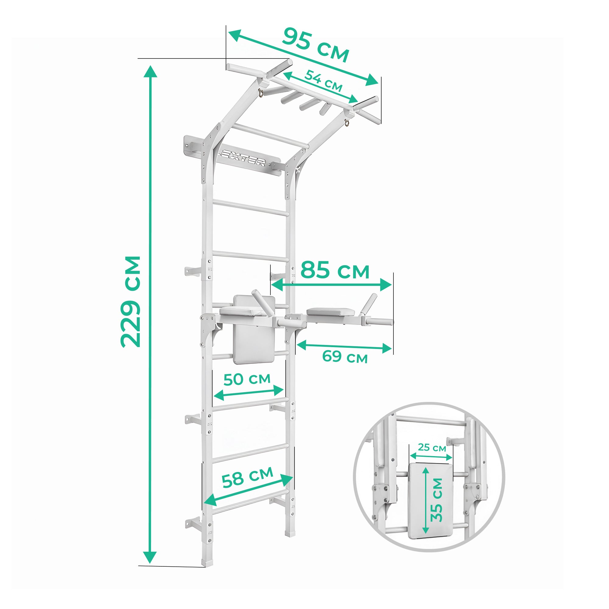 Gymnastic ladder Levron white Brand Małpiszon